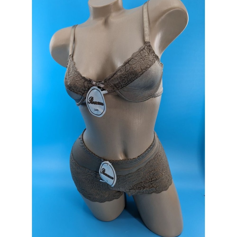 ROMANCE Taupe Bra &‎ Boyshort set lots of sizes NEW